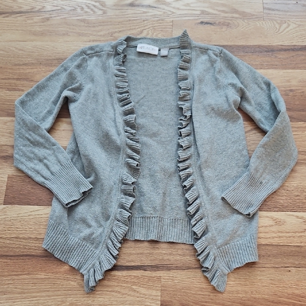 Place Gray Ruffled Cardigan - Picture 2 of 5